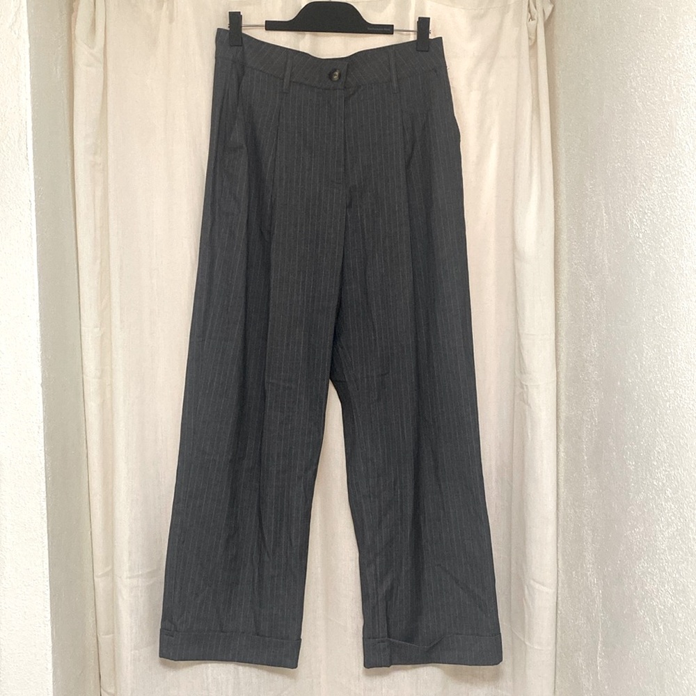 Women’s Dark Grey Striped Trousers